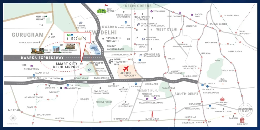 M3M-Crown-Location-Map