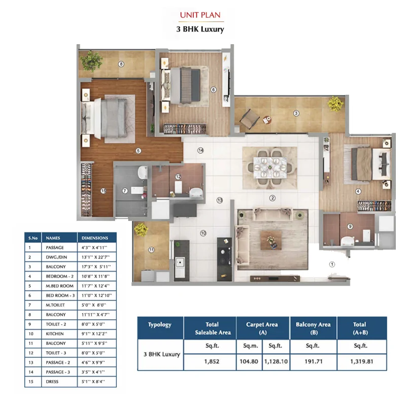 Shapoor ji Paloon Ji Joy Ville 2 Shapoorji-Pallonji-Joyville-Gurgaon-3-BHK-Luxury-Floor-Plan